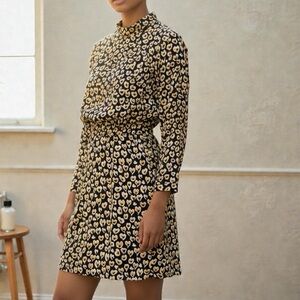 Sandro Abstract Heart Patterned Mini Dress